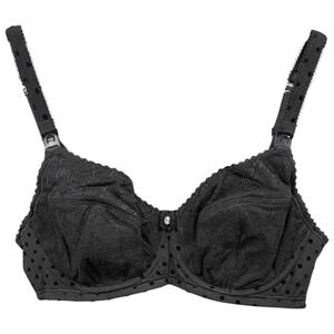 Cake Lingerie Black Lace Polka Dot Nursing Bra Underwire 36D NWT